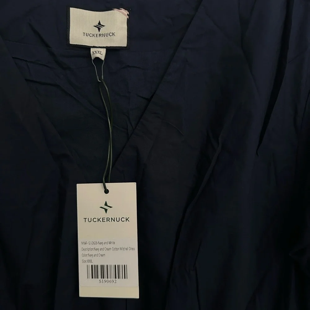 TUCKERNUCK
Navy and Cream Cotton Mitchell Dress_8